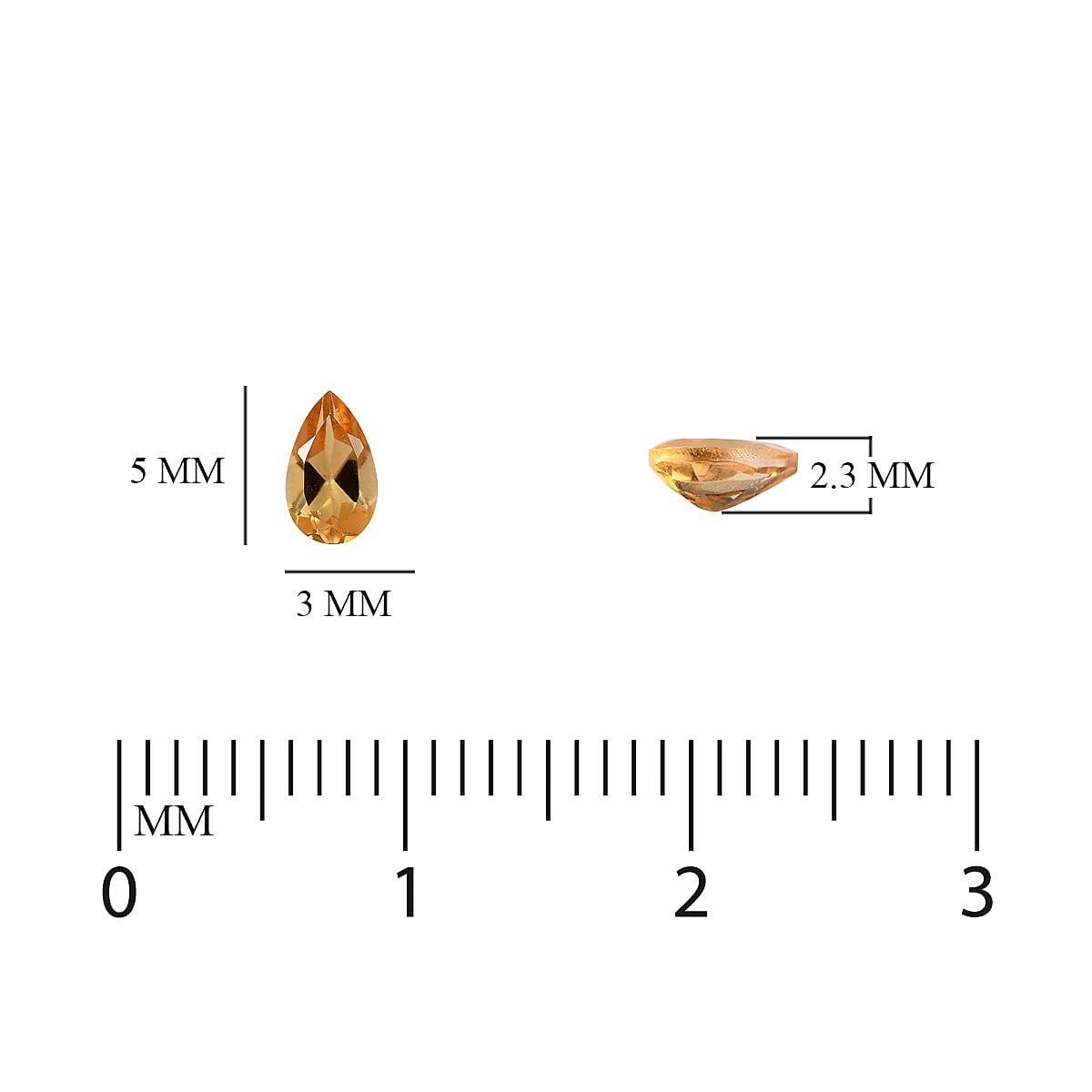 AAA Imperial Topaz Pear 5x3 mm 0.20 Ct.