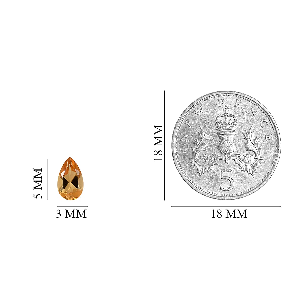 AAA Imperial Topaz Pear 5x3 mm 0.20 Ct.