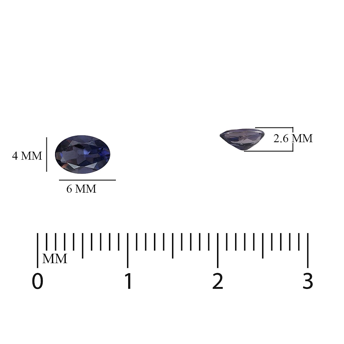 AA Iolite Oval 6x4 mm 0.20 Ct.