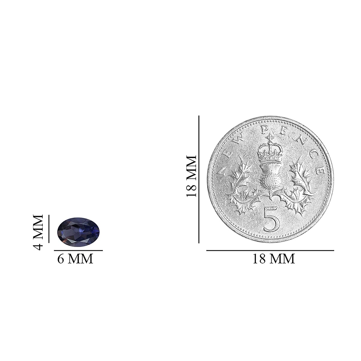 AA Iolite Oval 6x4 mm 0.20 Ct.