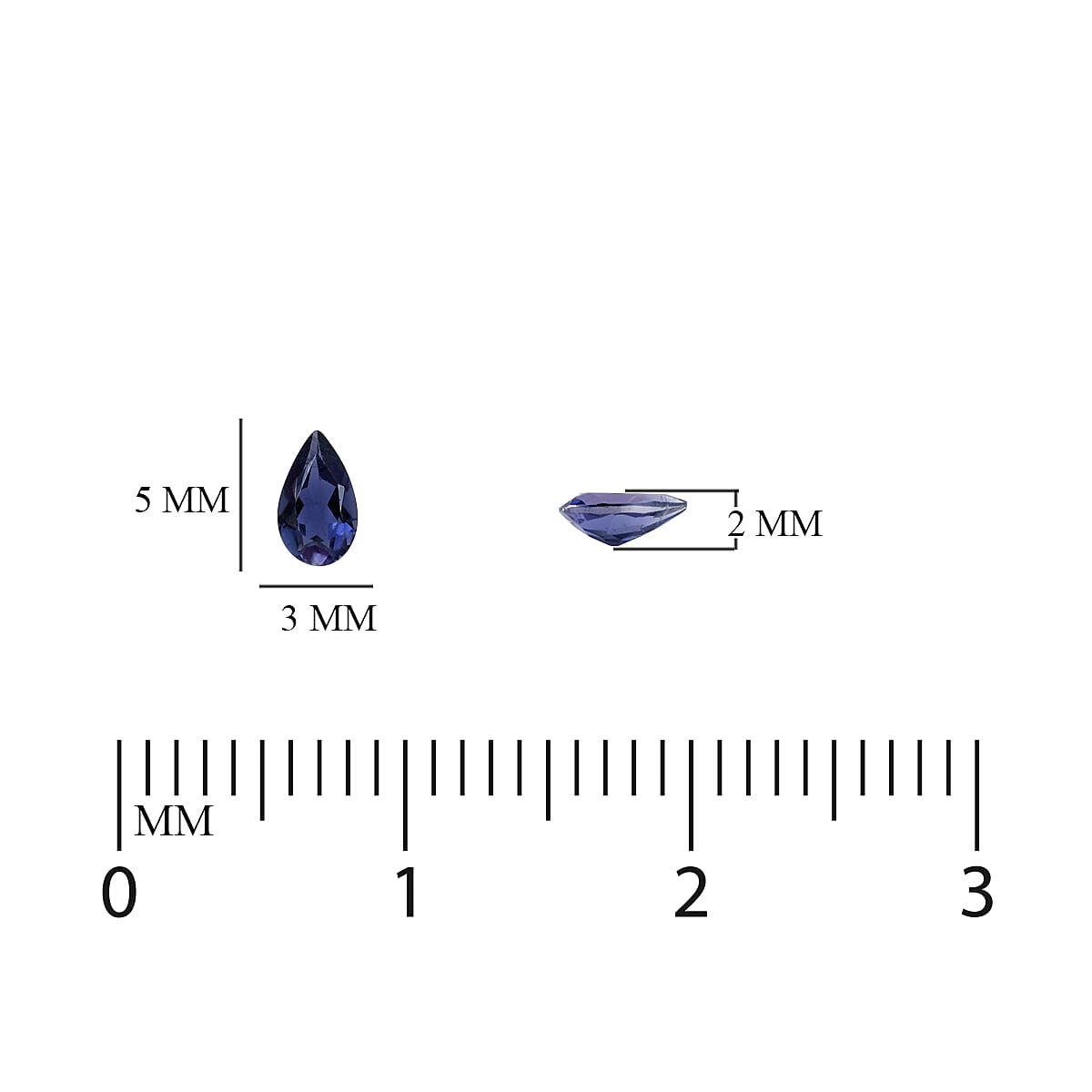 AA Iolite Pear 5x3 mm 0.12 Ct.