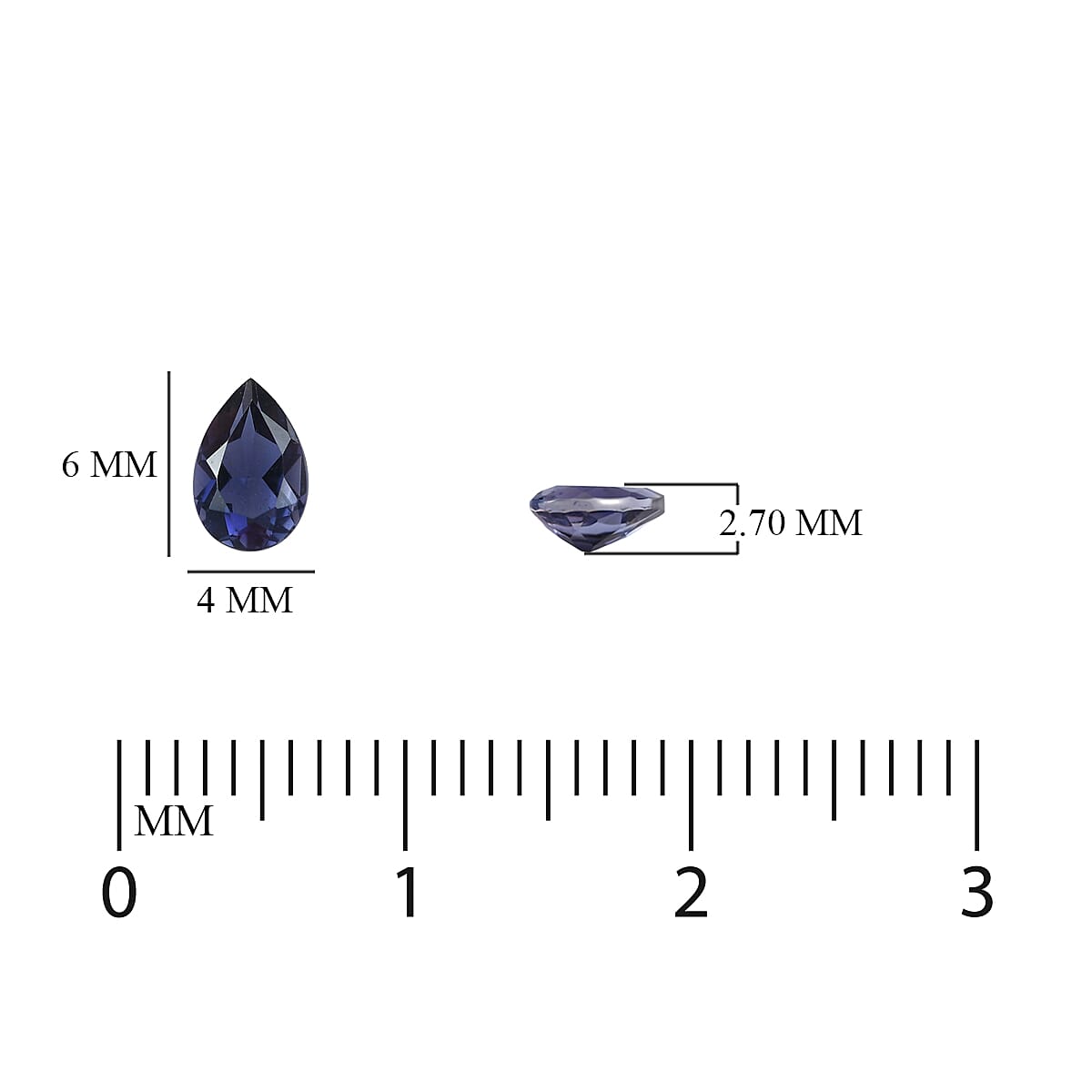 AA Iolite Pear 6x4 mm 0.29 Ct.