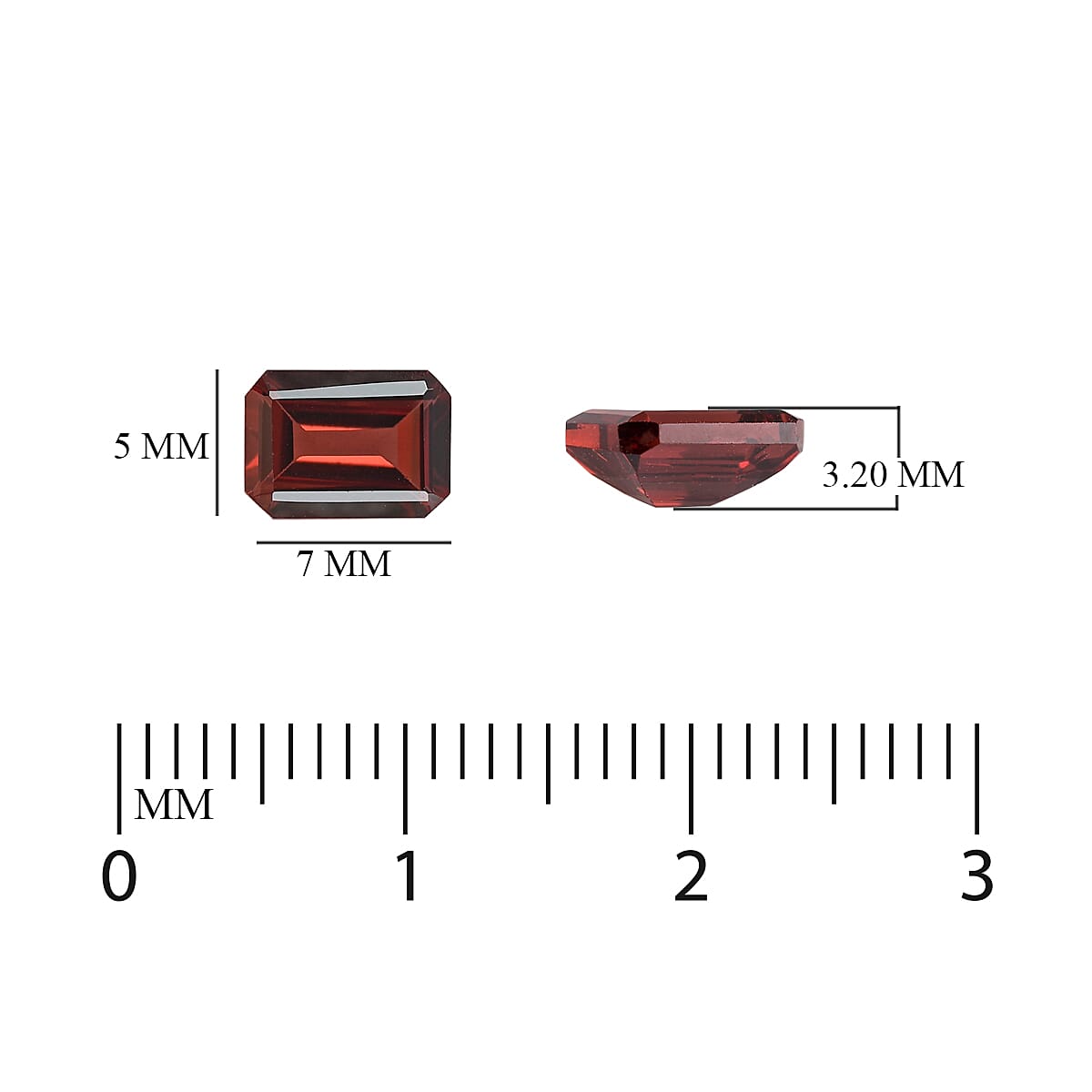 AA Red Garnet Octagon 7x5 mm 1.09 Ct.