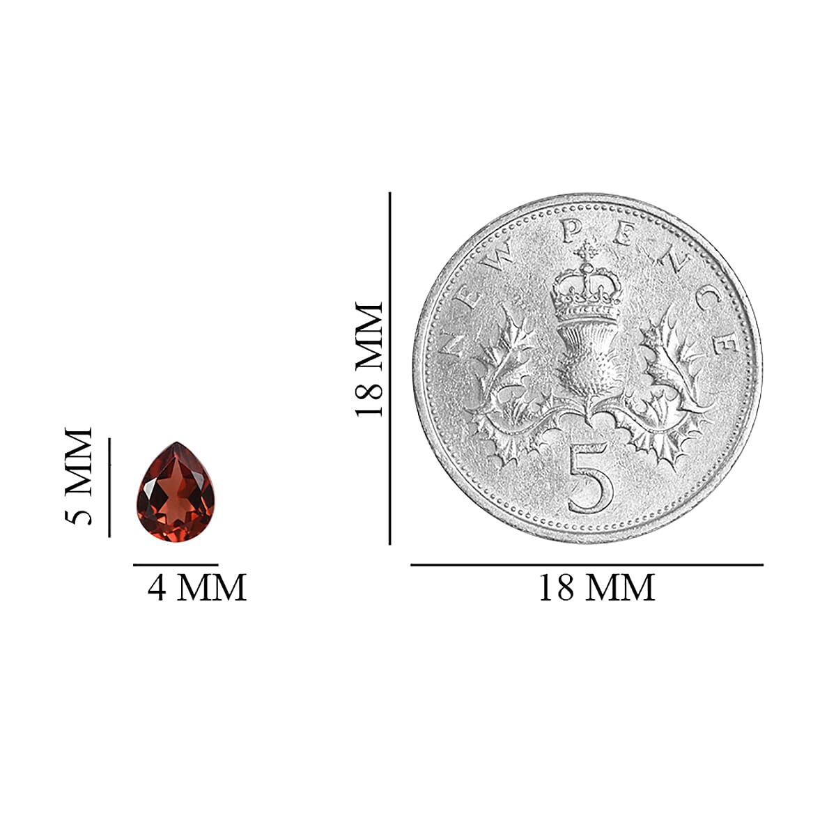 Red Garnet Pear 5x4 mm 0.25 Ct.