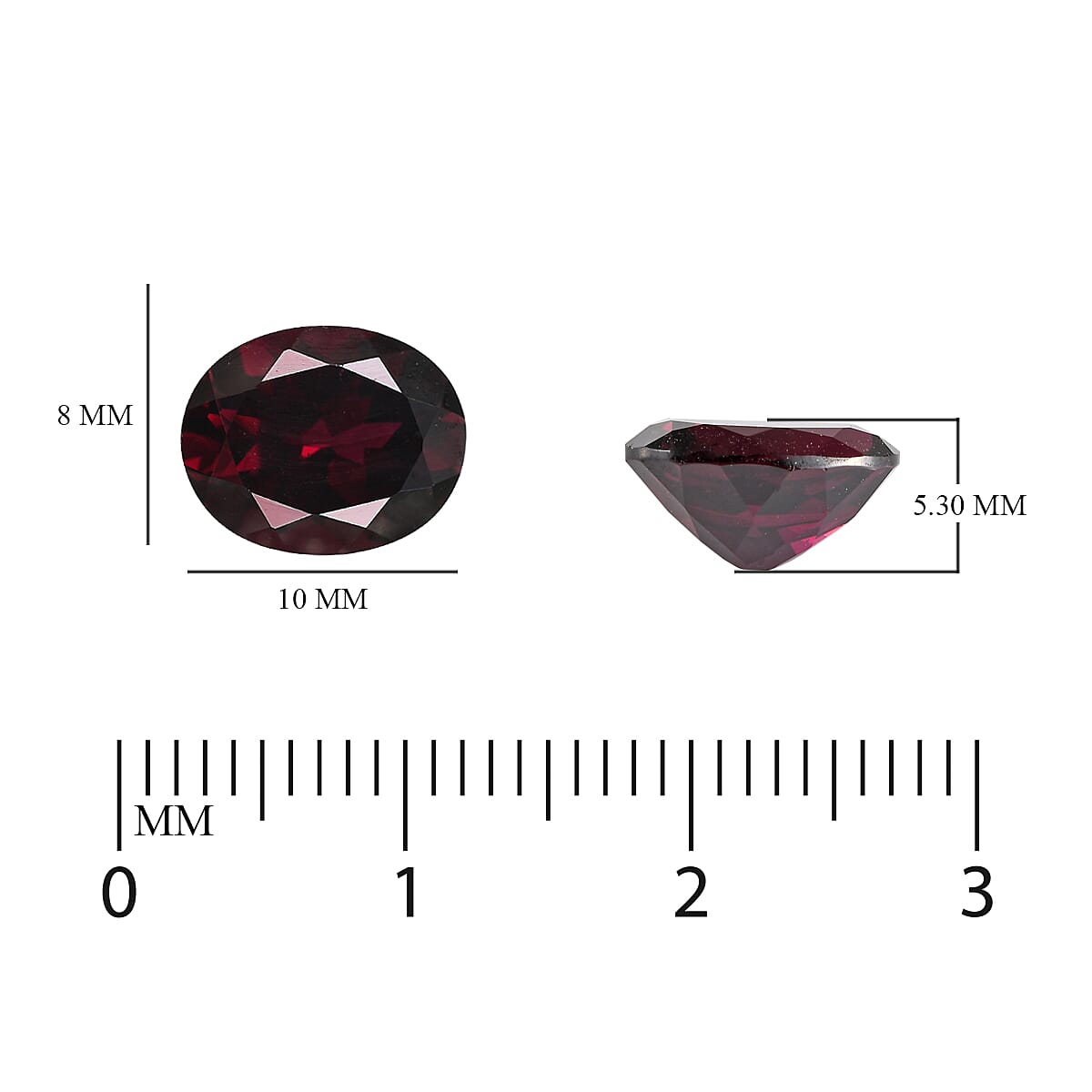 AAA Rhodolite Garnet Oval 10x8 mm 3.28 Ct.