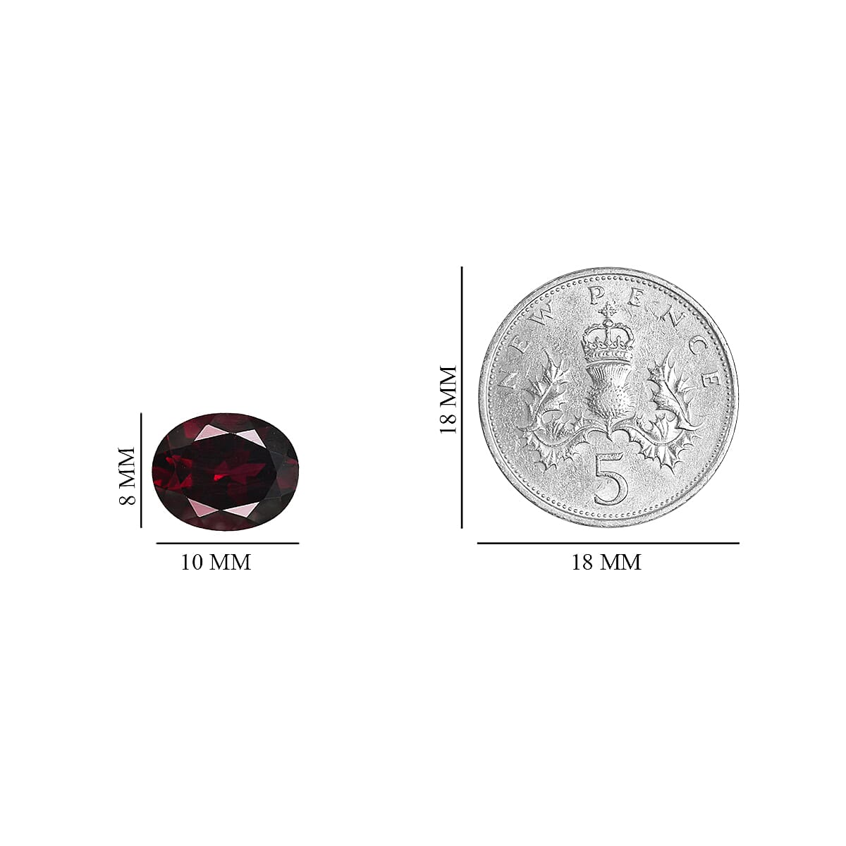 AAA Rhodolite Garnet Oval 10x8 mm 3.28 Ct.