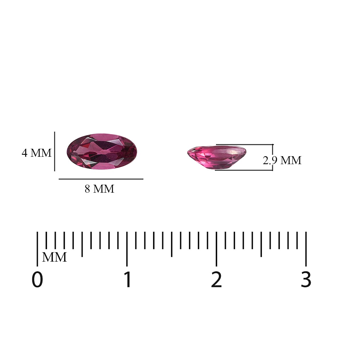 Rhodolite Garnet Oval 8x4 mm 0.74 Ct.