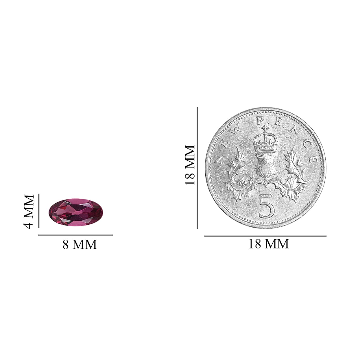 Rhodolite Garnet Oval 8x4 mm 0.74 Ct.