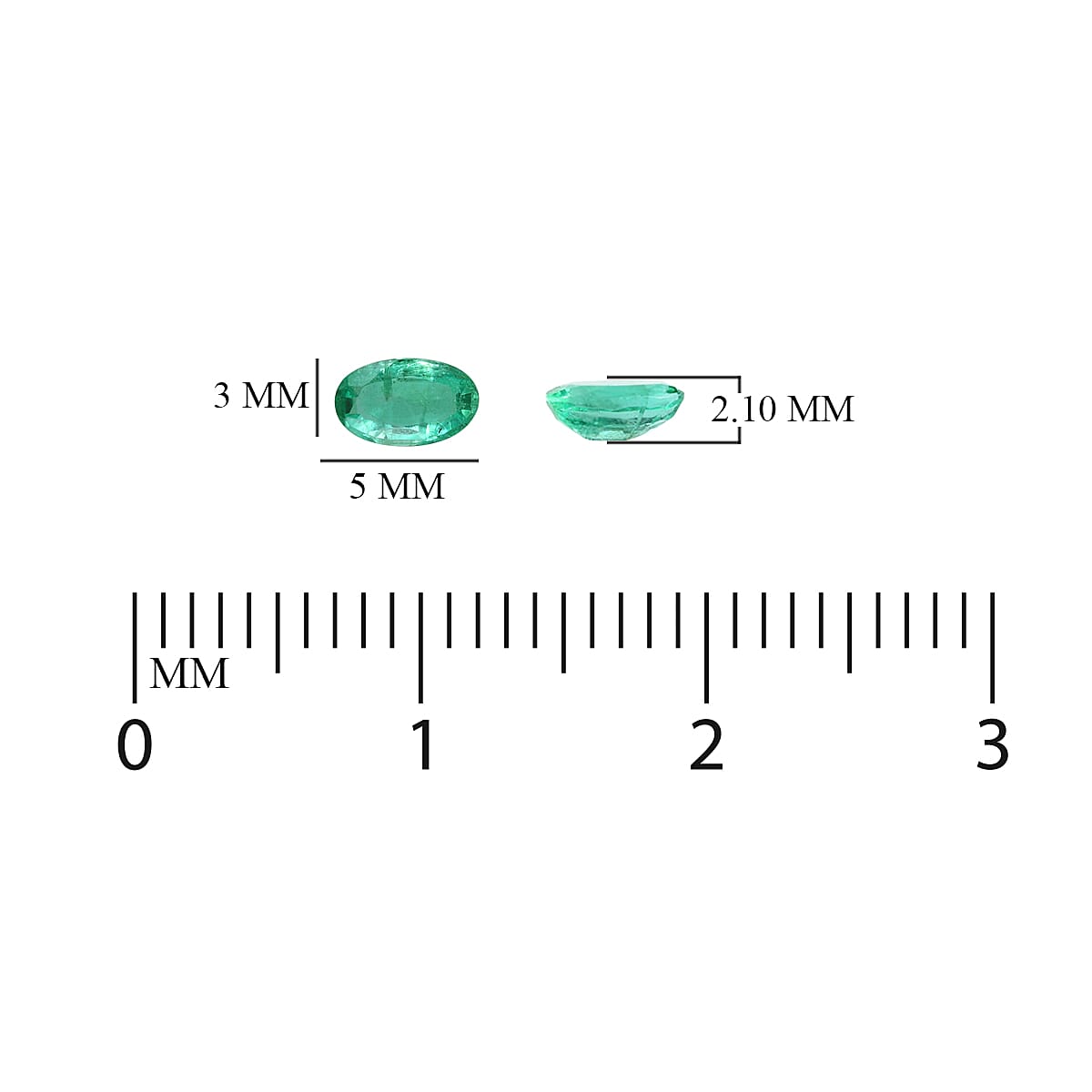 AA Emerald Oval 5x3 mm 0.22 Ct.