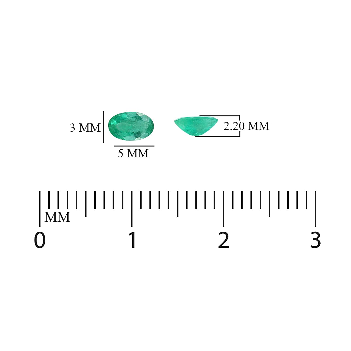 AAA Emerald Oval 5x3 mm 0.18 Ct.