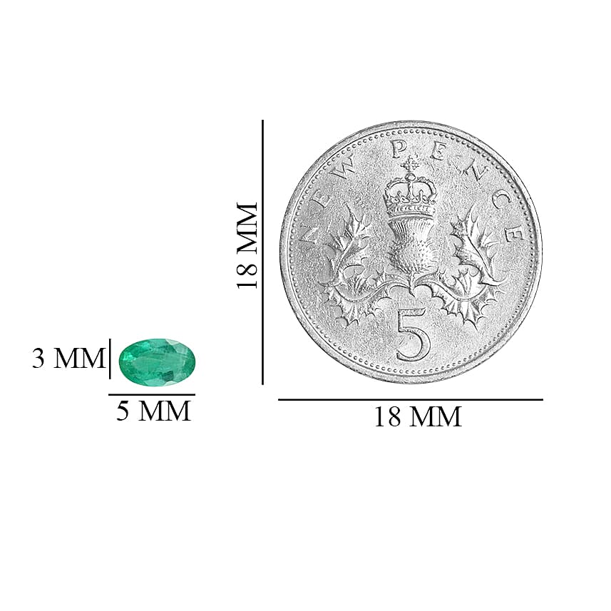 AAA Emerald Oval 5x3 mm 0.18 Ct.