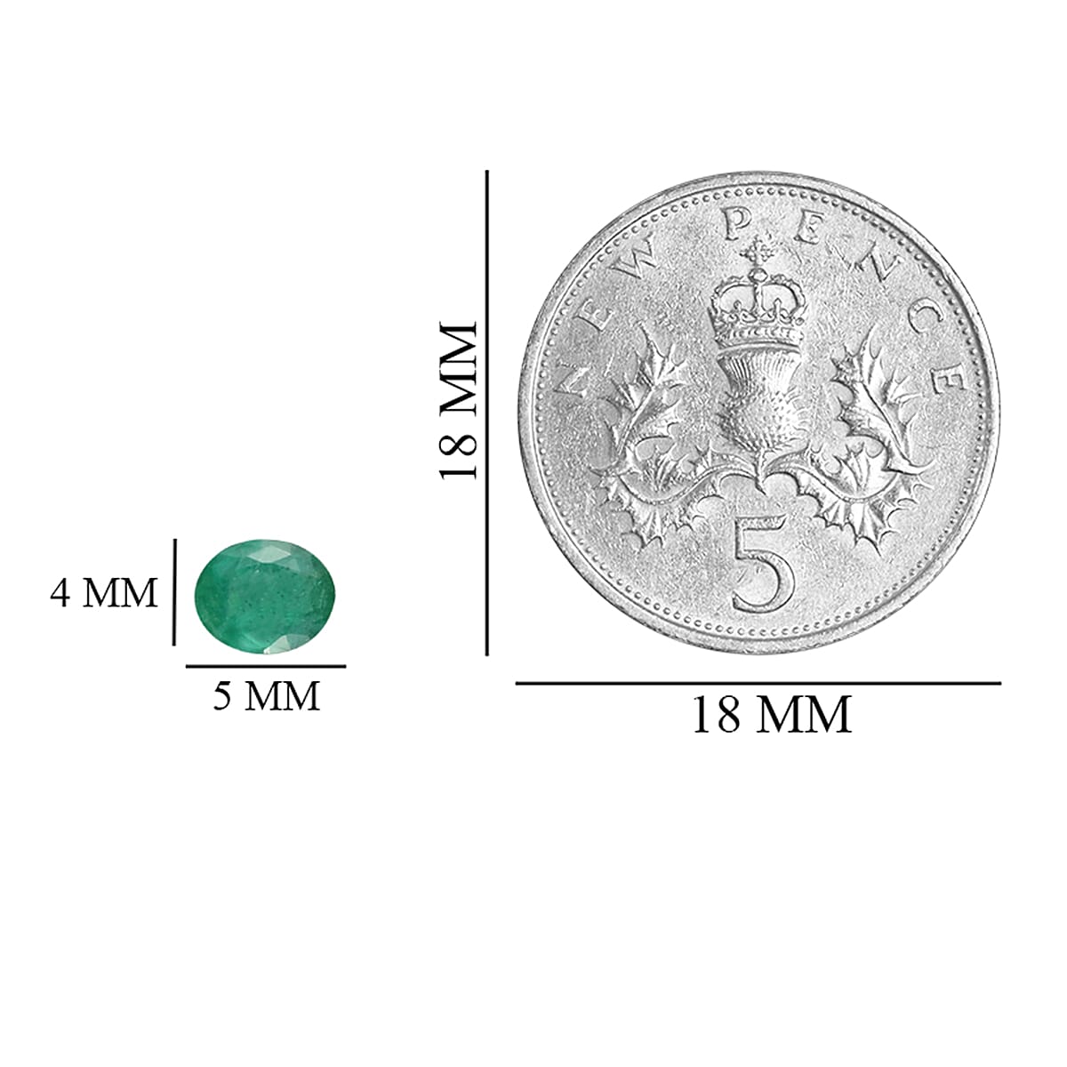 AA Emerald Oval 5x4 mm 0.24 Ct.