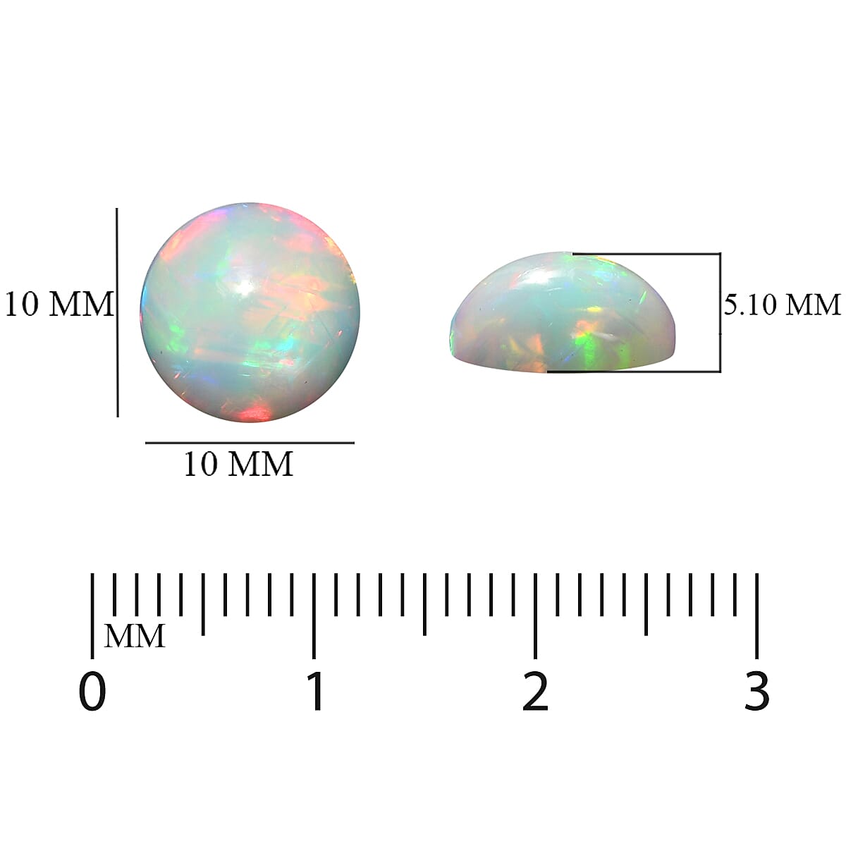 Ethiopian Welo Opal Round 10 mm 1.76 Ct.