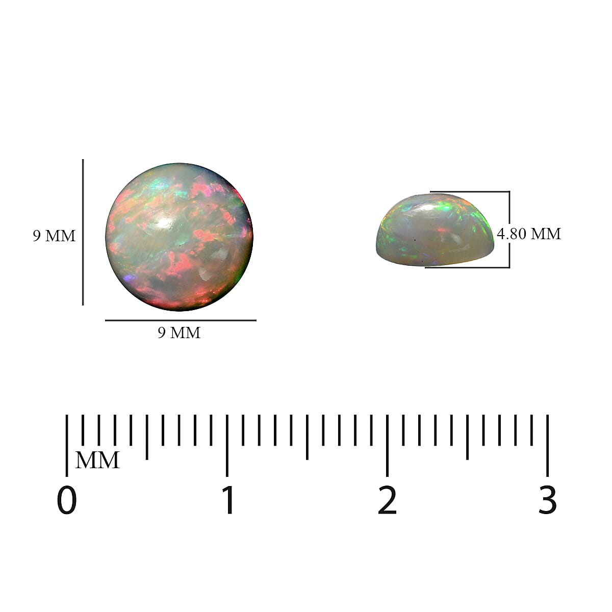 Ethiopian Welo Opal Round 9 mm 1.60 Ct.