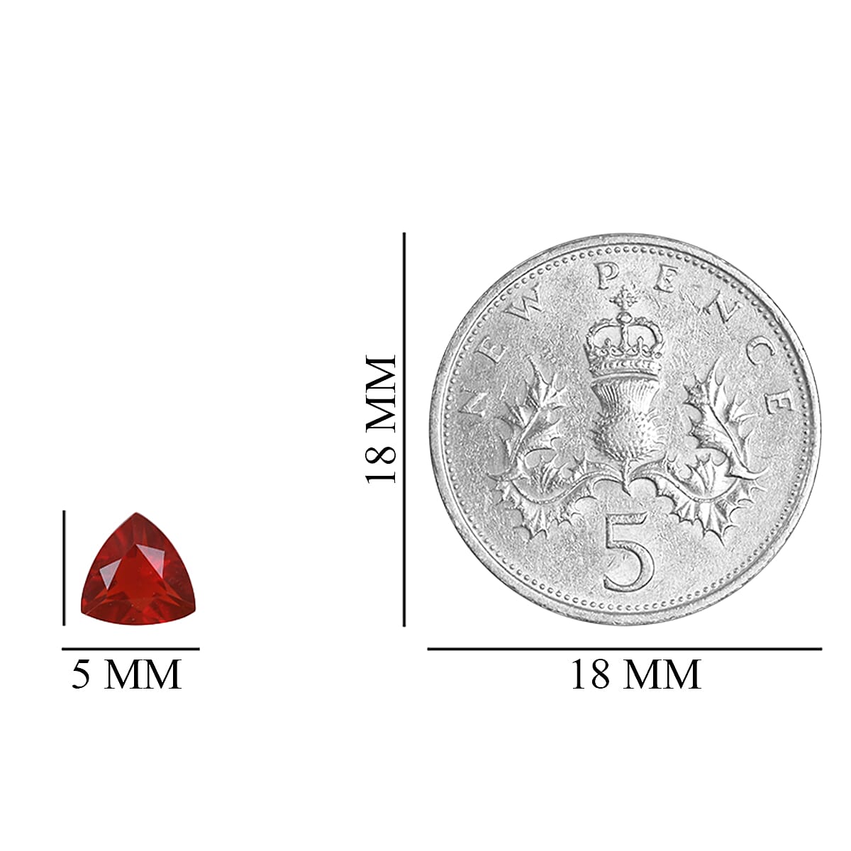 AAAAAA Jalisco Fire Opal Trillion 5 mm 0.26 Ct.