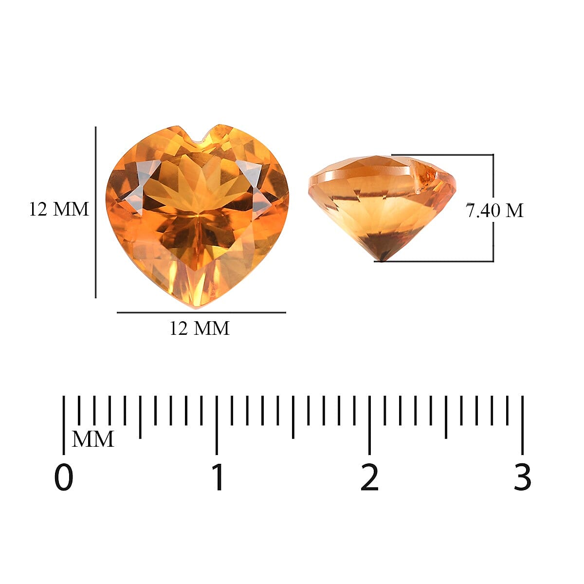 Madeira Citrine Heart 12.0mm 5.05 Ct.