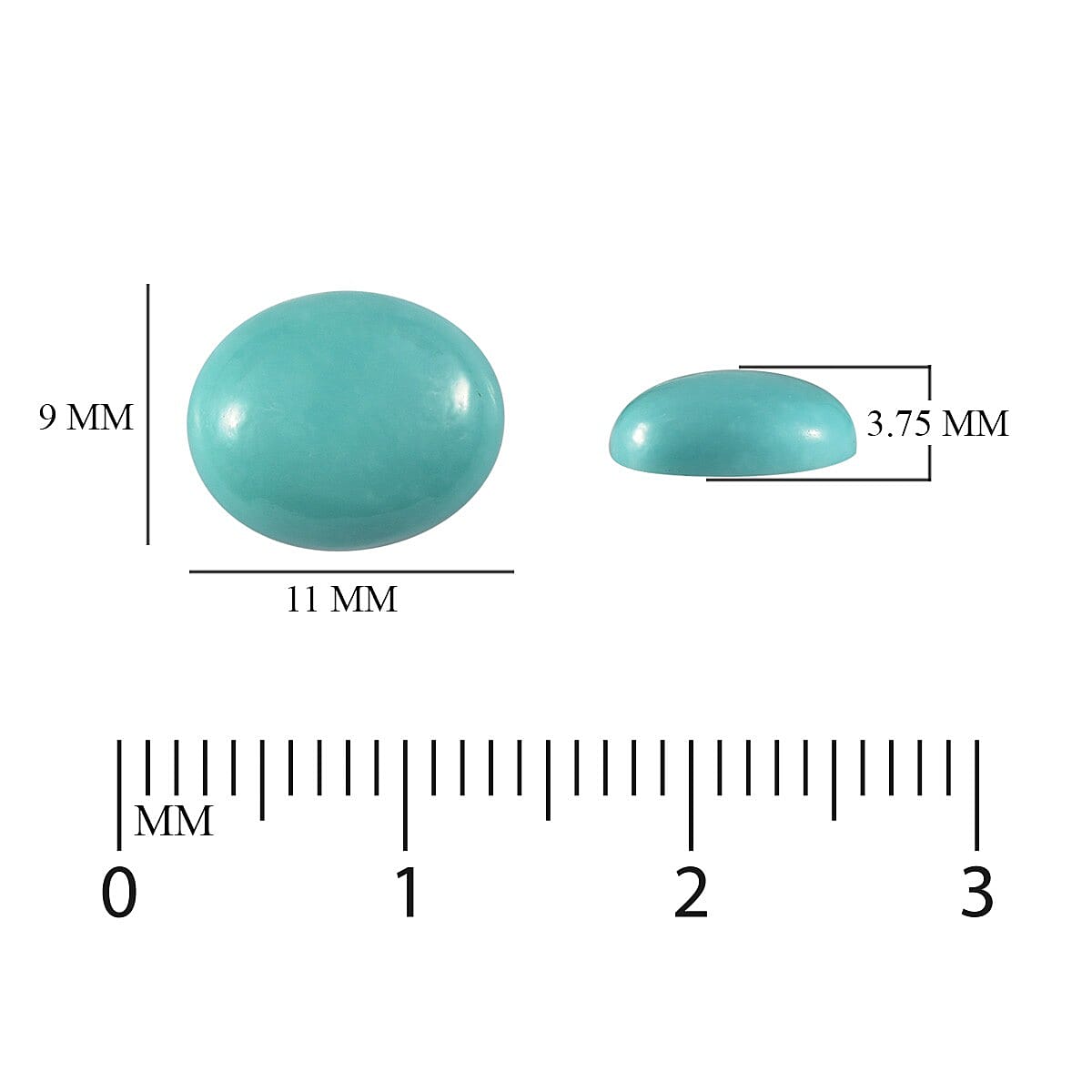 Sleeping Beauty Turquoise Oval 11x9 - 3.10 Ct.