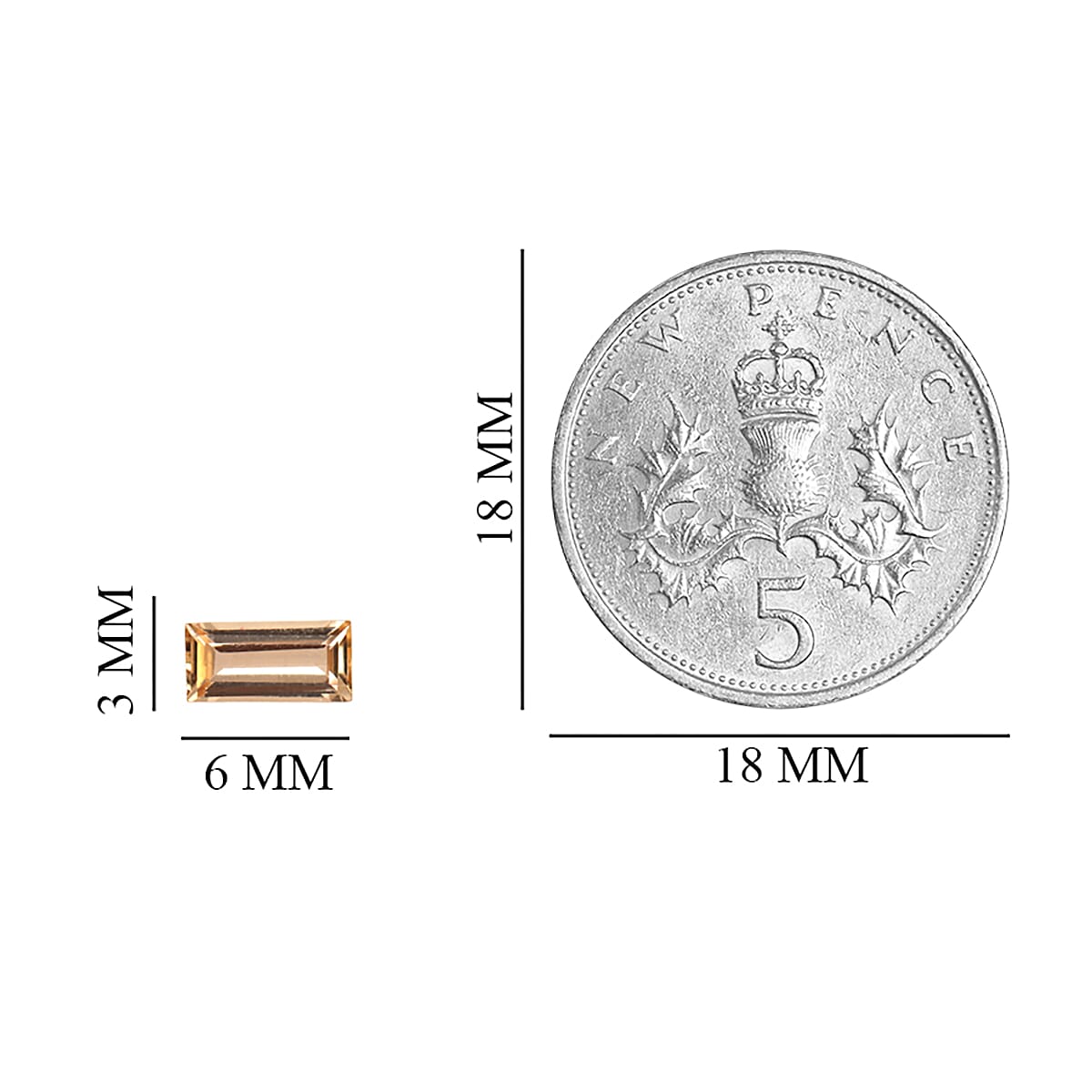 Set of 3 - Imperial Topaz Baguette 6x3 mm 1.10 Ct.