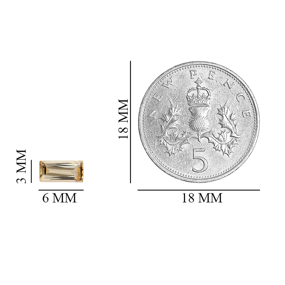 Set of 3 - AA Imperial Topaz Baguette 6x3 mm 1.14 Ct.