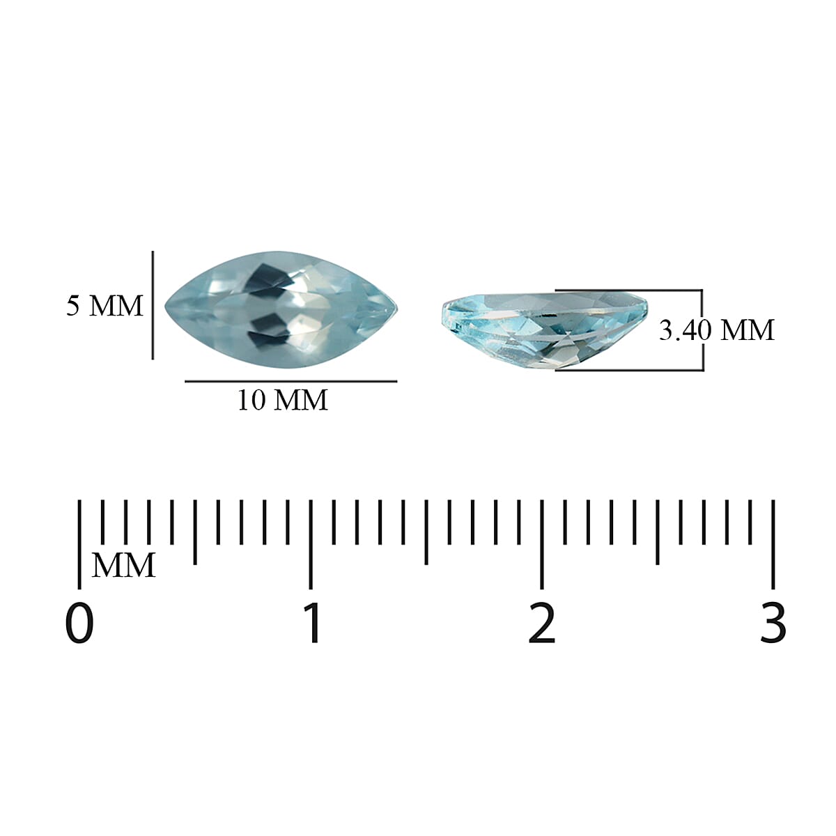 Set of 2 - Aquamarine Marquee 10x5 mm 1.62 Ct.