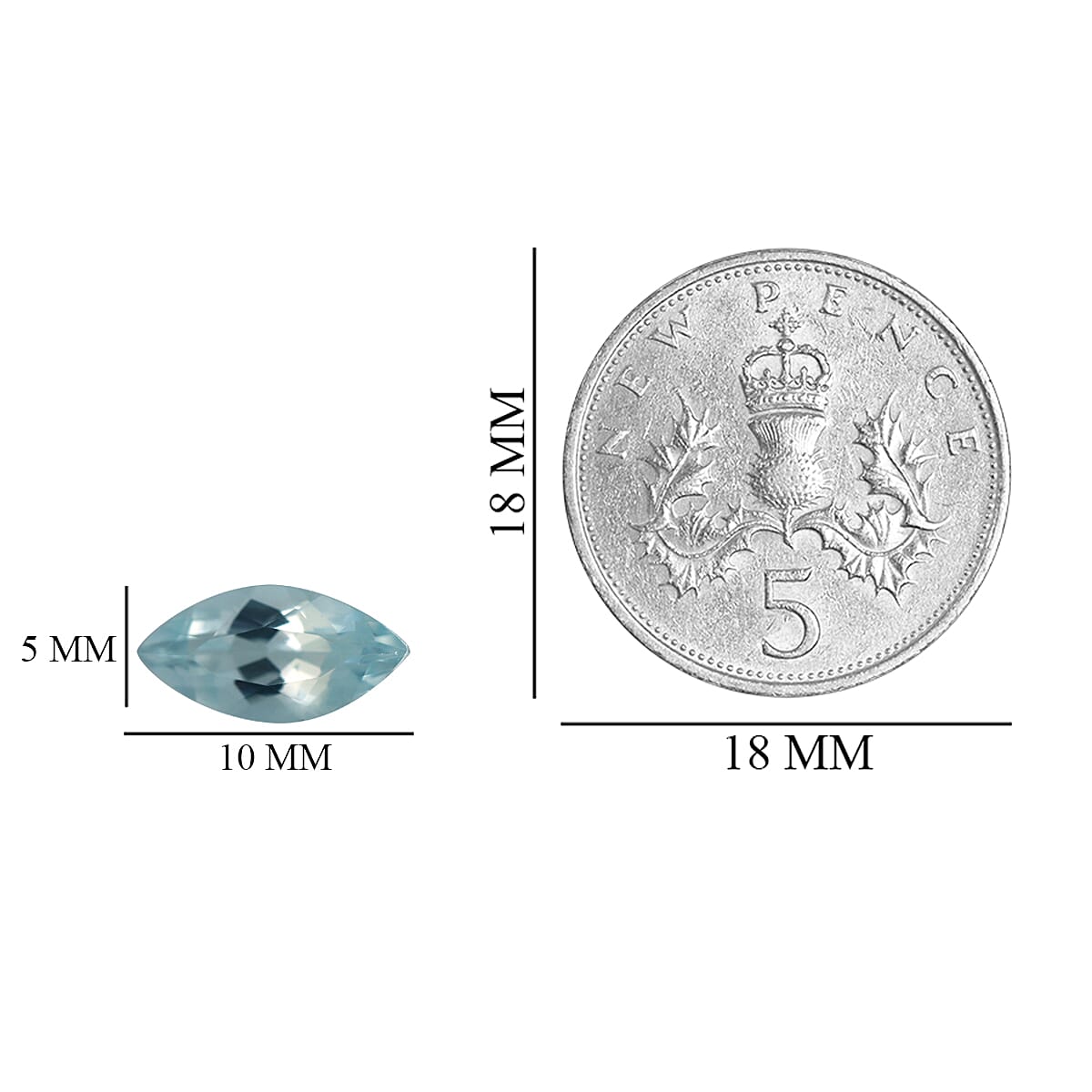 Set of 2 - Aquamarine Marquee 10x5 mm 1.62 Ct.
