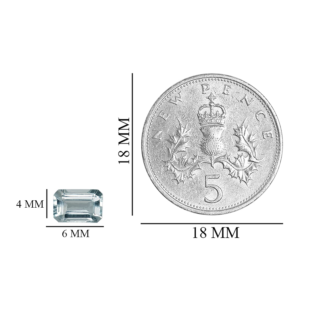 Set of 2 - Goshenite Octagon 6x4 mm 1.13 Ct.
