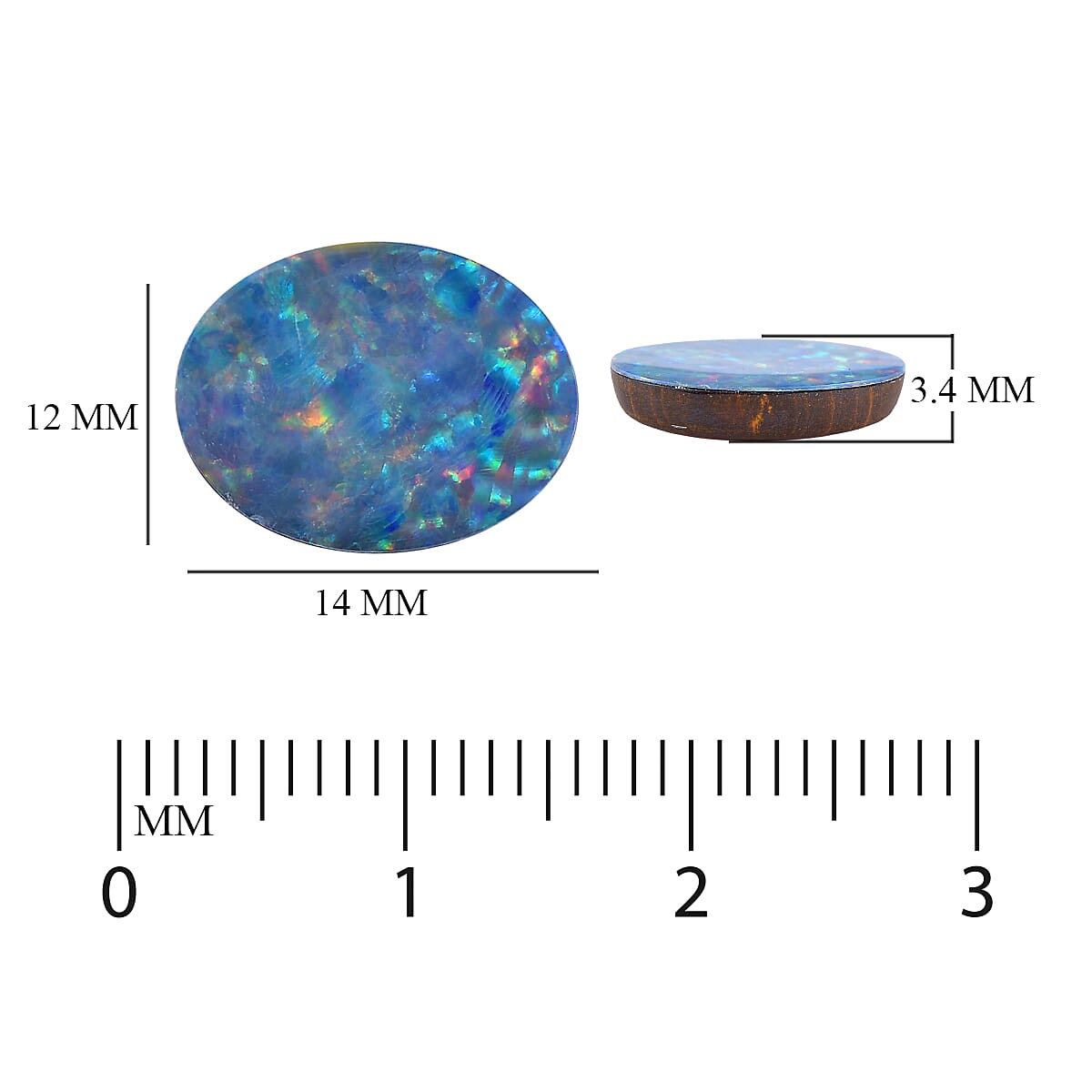 Australian Boulder Opal Oval 14x12 mm 4.12 Ct.