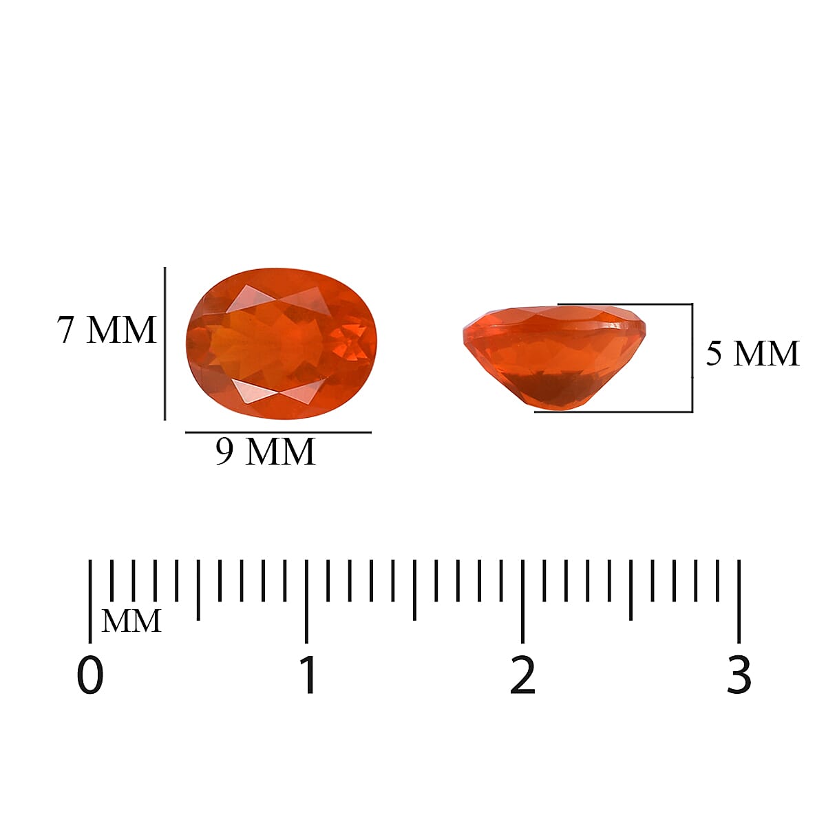 AAA Salamanca Fire Opal Oval 9x7 mm 1.26 Ct