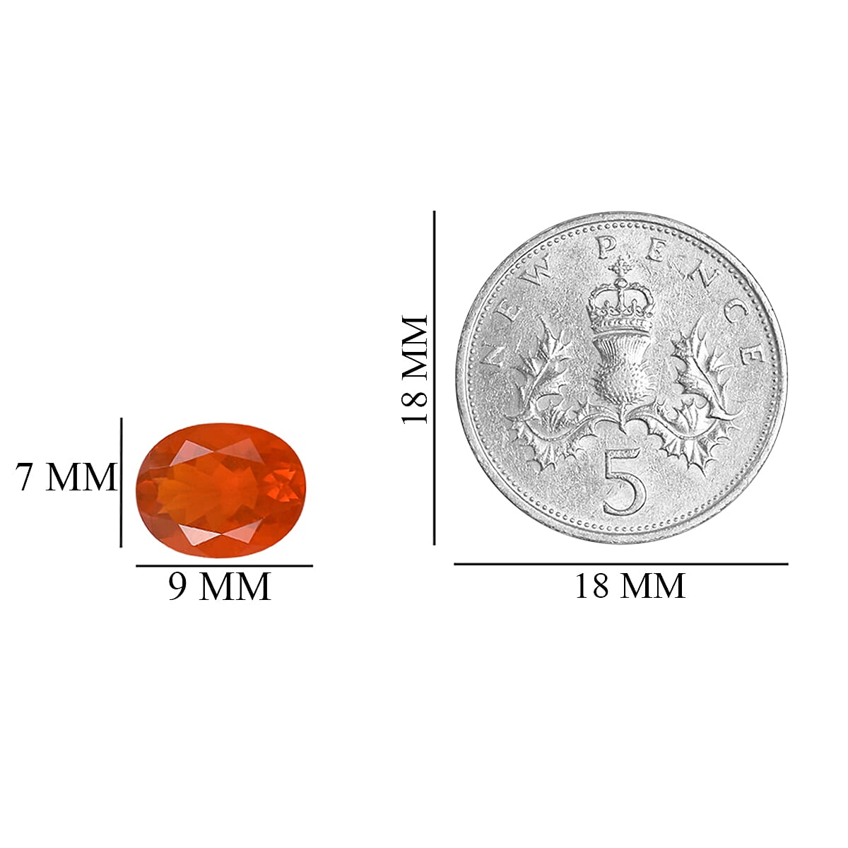 AAA Salamanca Fire Opal Oval 9x7 mm 1.26 Ct