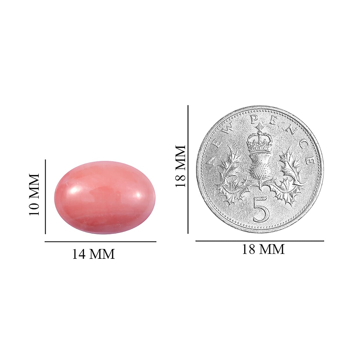 Peach Opal Oval 14x10 mm 3.58 Ct.