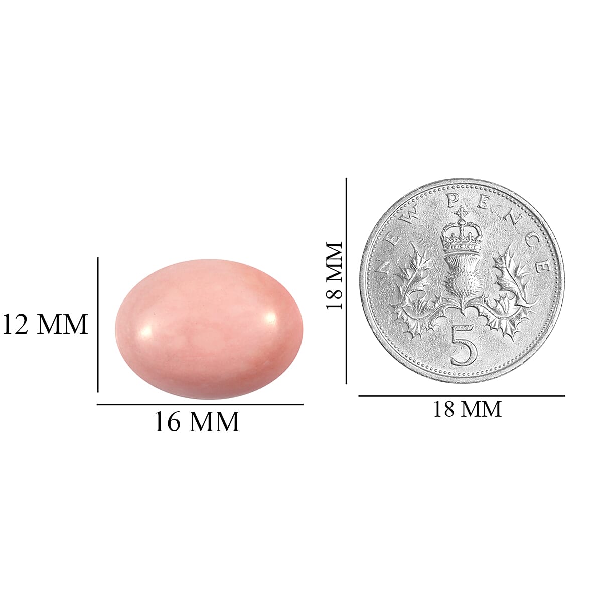 Peach Opal Oval 16x12 mm 5.53 Ct.