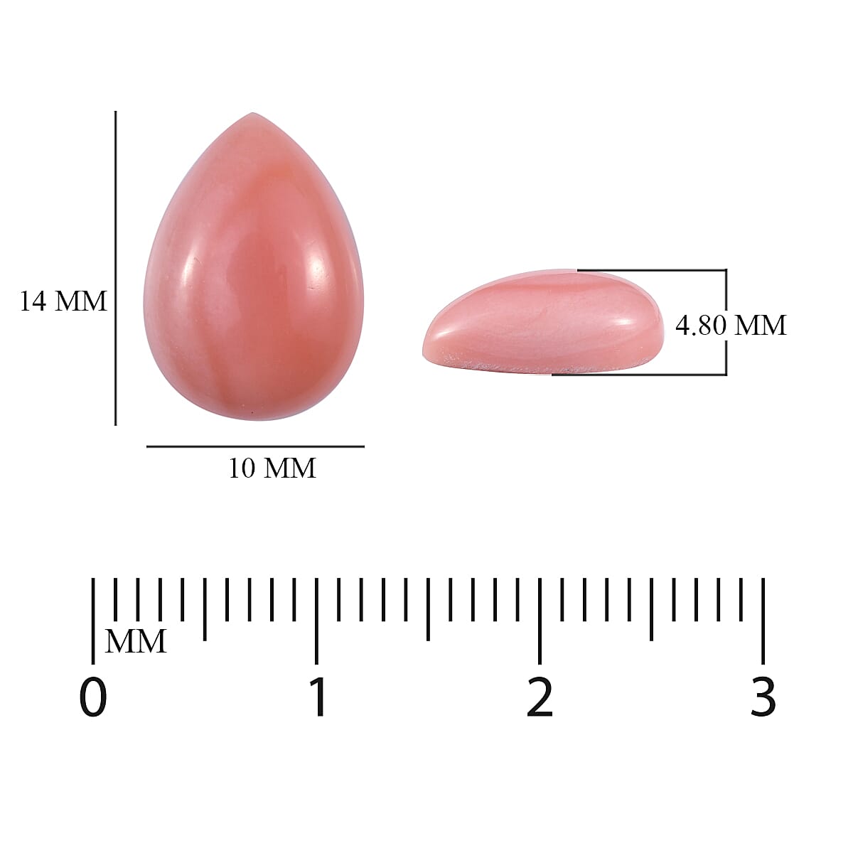 AA Peach Opal Pear 14x10 mm 2.90 Ct.