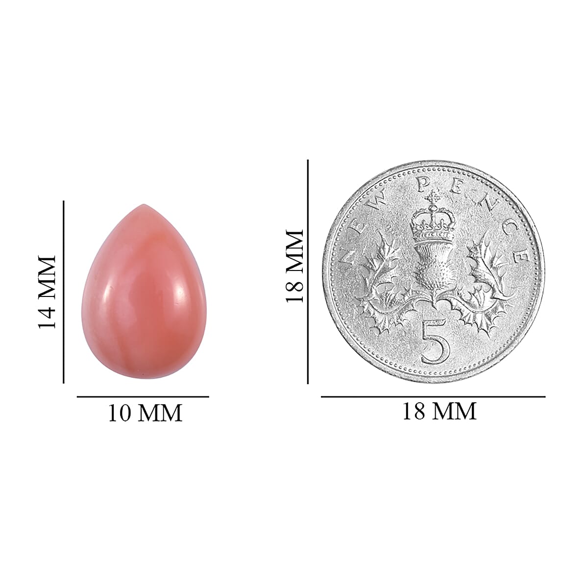 AA Peach Opal Pear 14x10 mm 2.90 Ct.