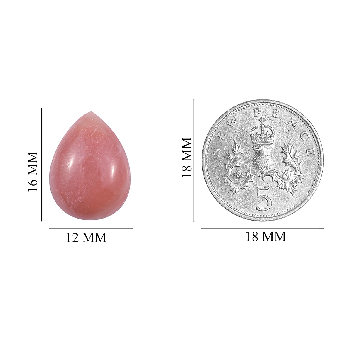 AA Peach Opal Pear 16x12 mm 6.55 Ct.