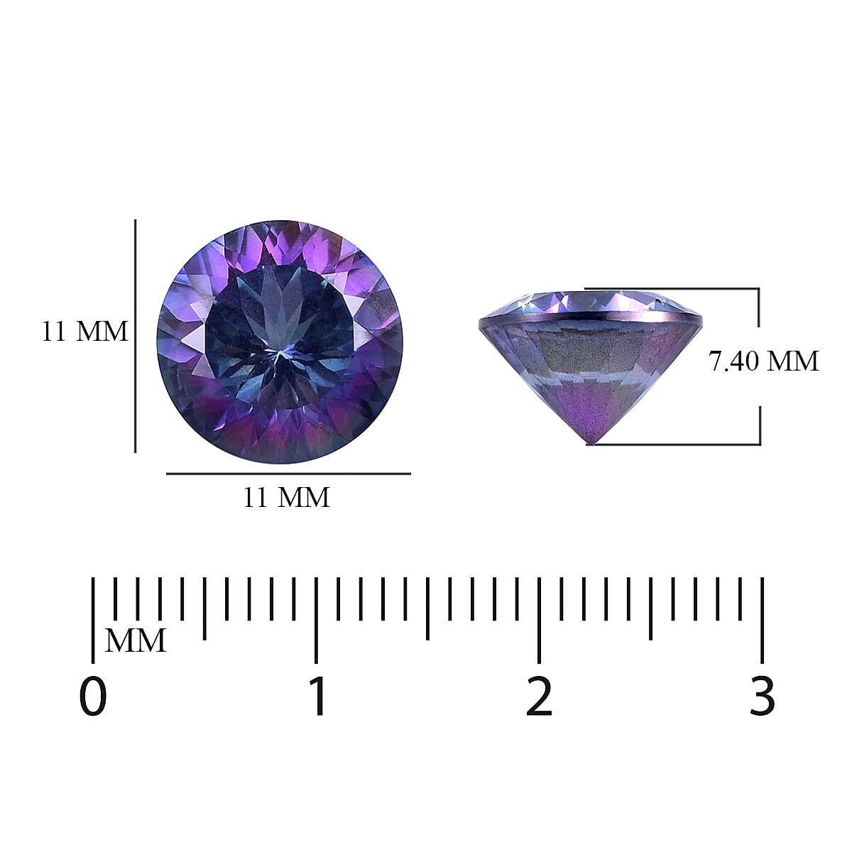 Blue Petalite Round 11 mm 3.44 Ct.