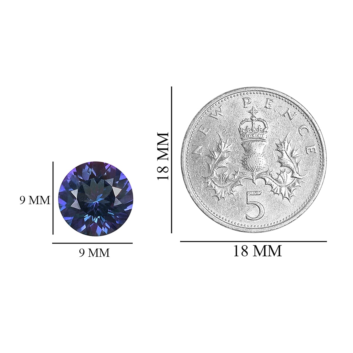 Blue Petalite Round 9 mm 2.09 Ct.