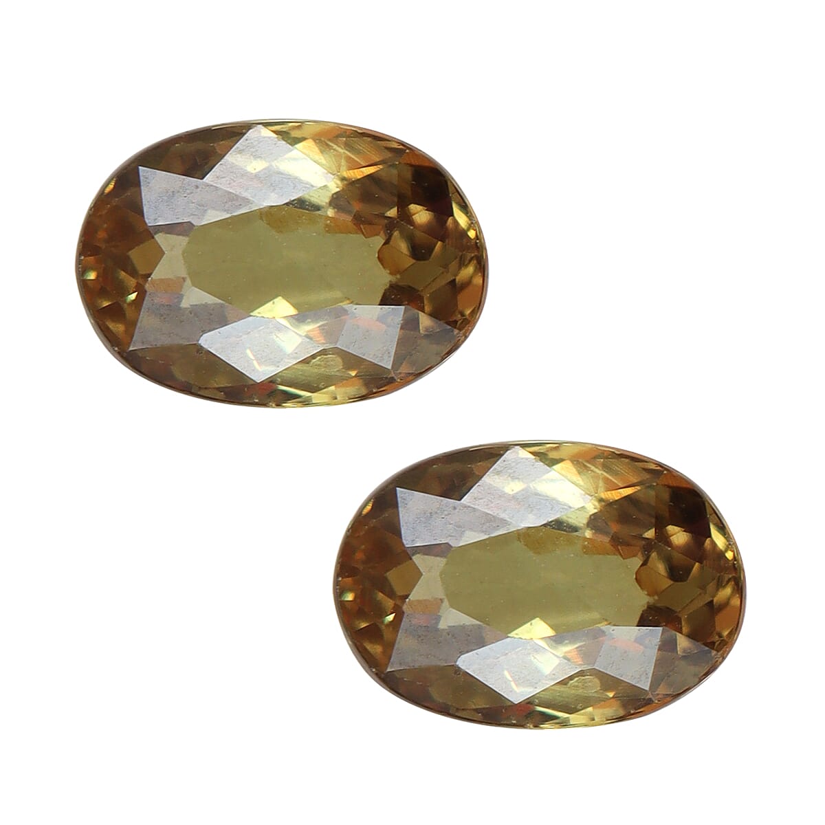 Set of 2 - AA Champagne Demantoid Garnet Oval 6x4 mm 1.20 Ct.