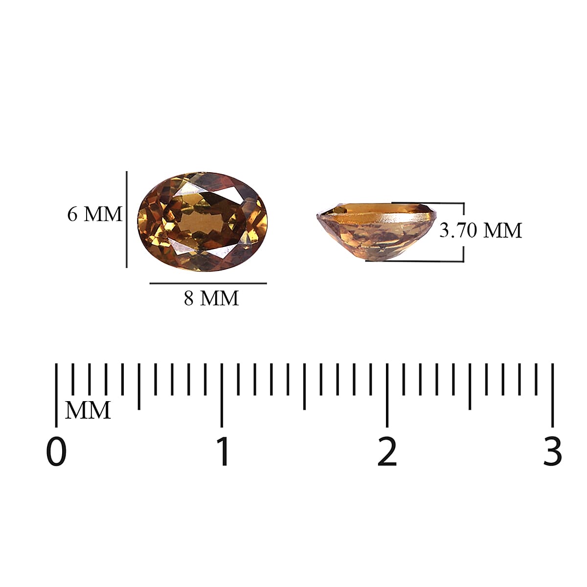 Champagne Demantoid Garnet Oval 8x6 mm 1.50 Ct