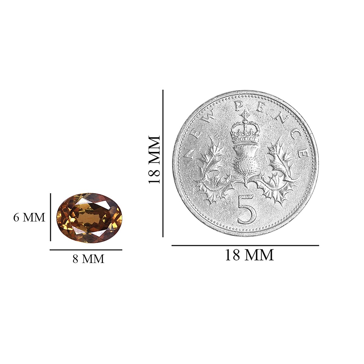 Champagne Demantoid Garnet Oval 8x6 mm 1.50 Ct