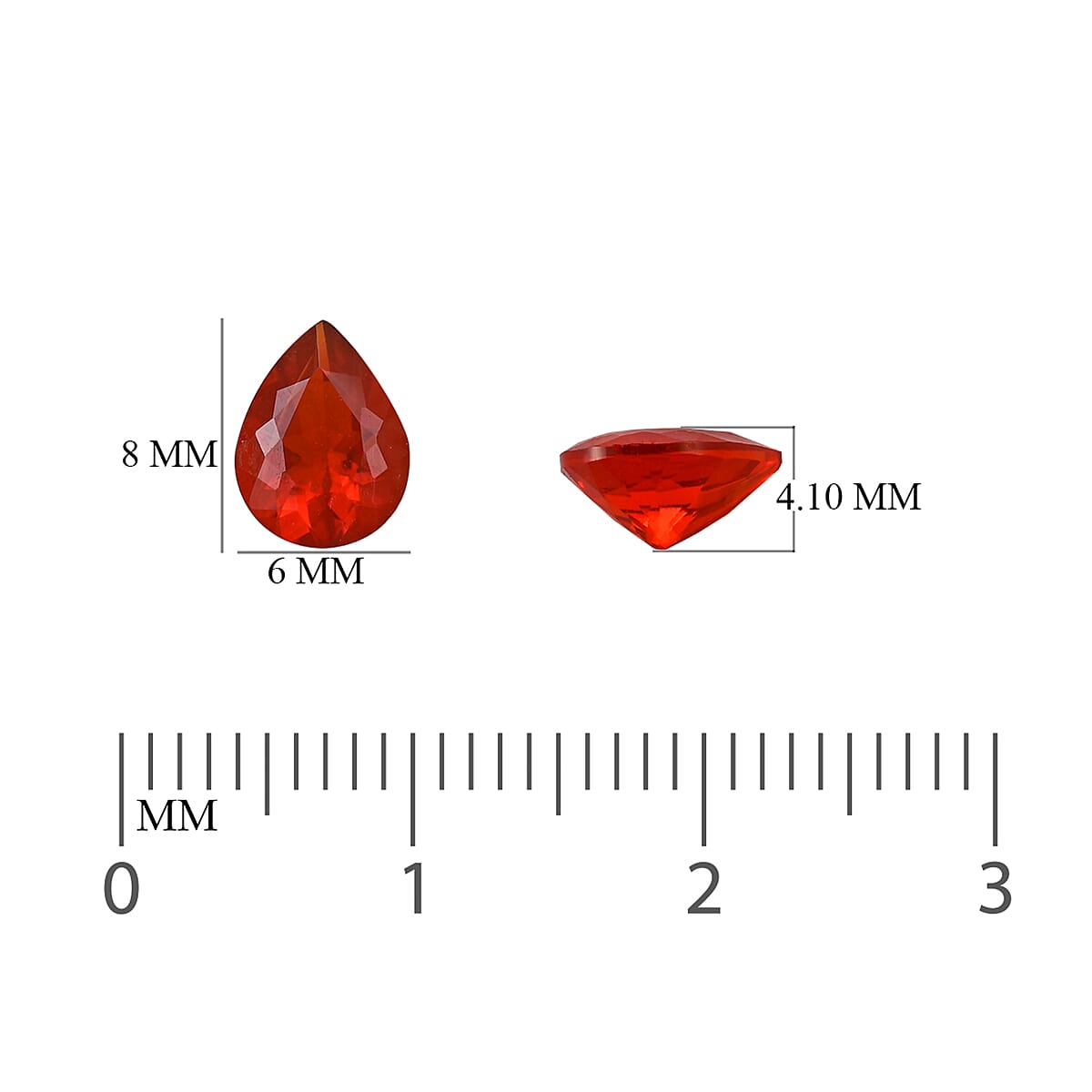 Set Of 2 - Premium Quality Fire Opal Pear 8x6 mm 1.26 Ct.