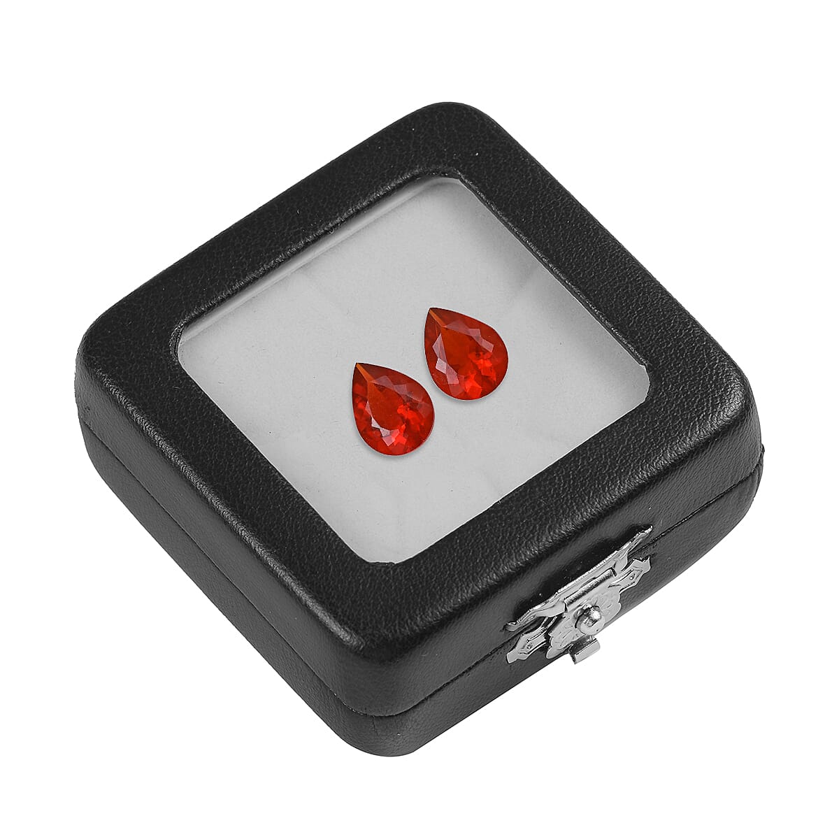 Set Of 2 - Premium Quality Fire Opal Pear 8x6 mm 1.26 Ct.