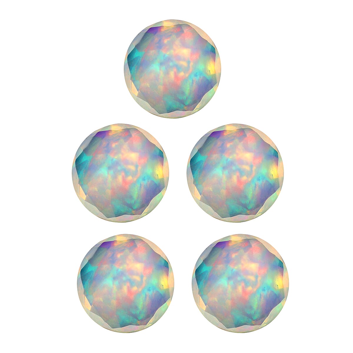Set of 5 - AA Ethiopian Welo Opal Round 5 mm 1.40 Ct.