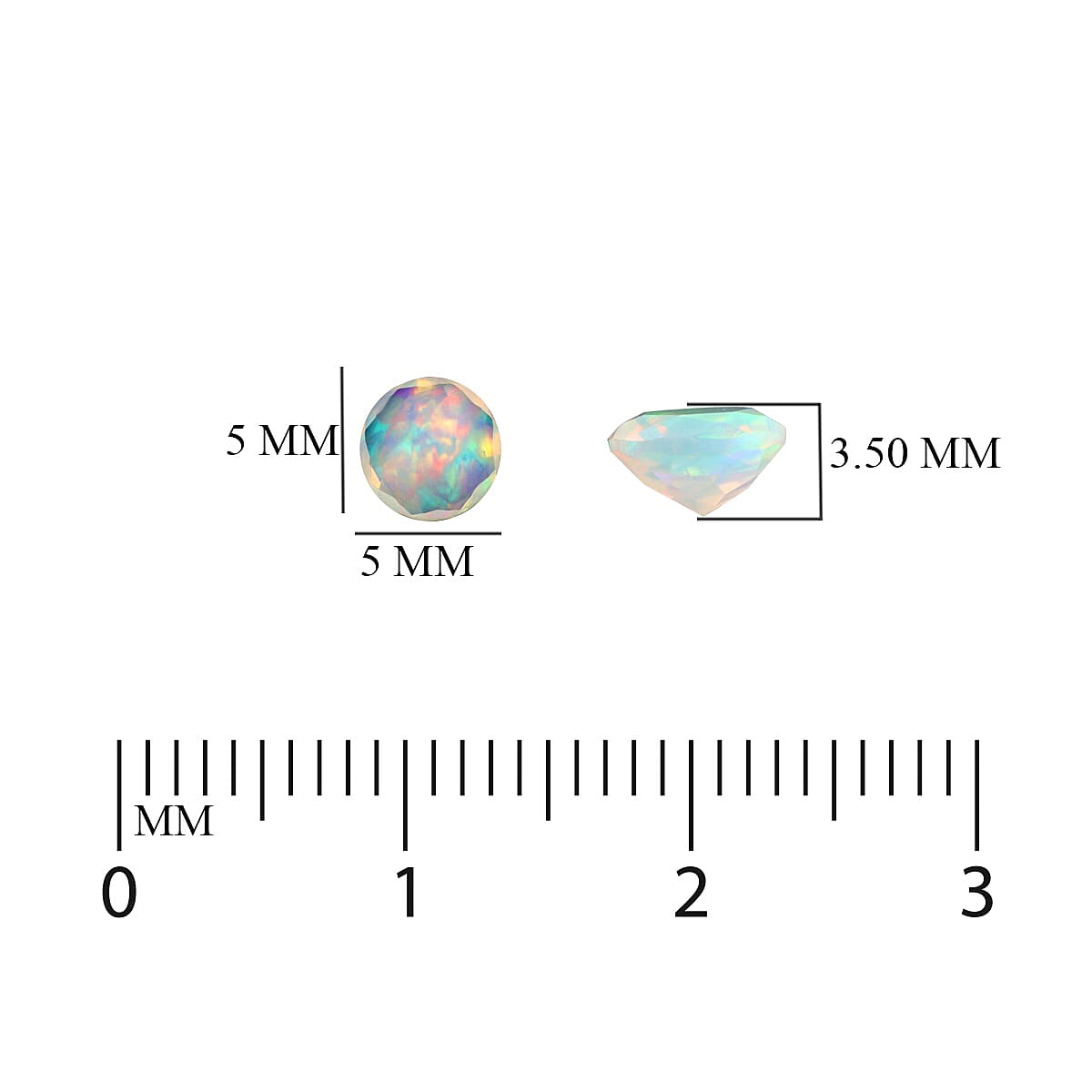 Set of 5 - AA Ethiopian Welo Opal Round 5 mm 1.40 Ct.