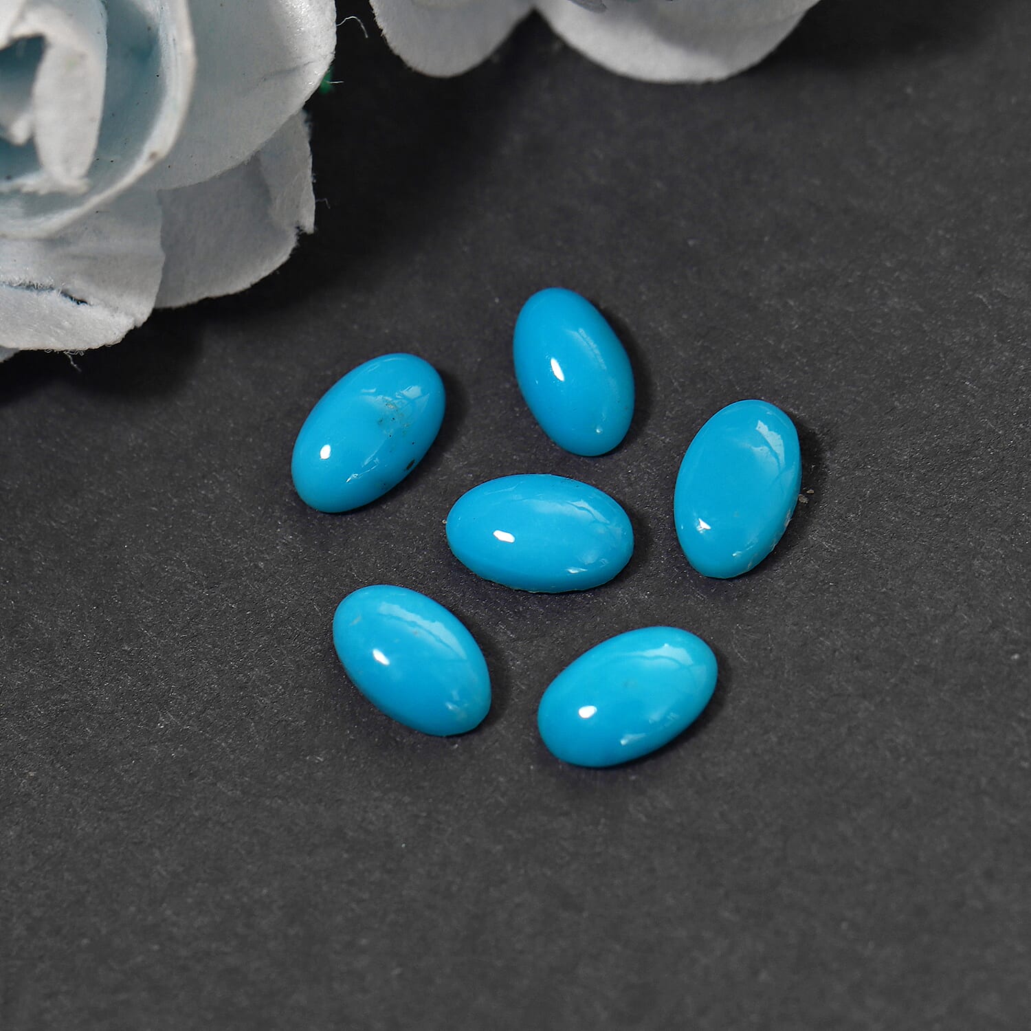 Set of 6 - AAA Arizona Sleeping Beauty Turquoise Oval 5x3 mm 1.09 Ct.