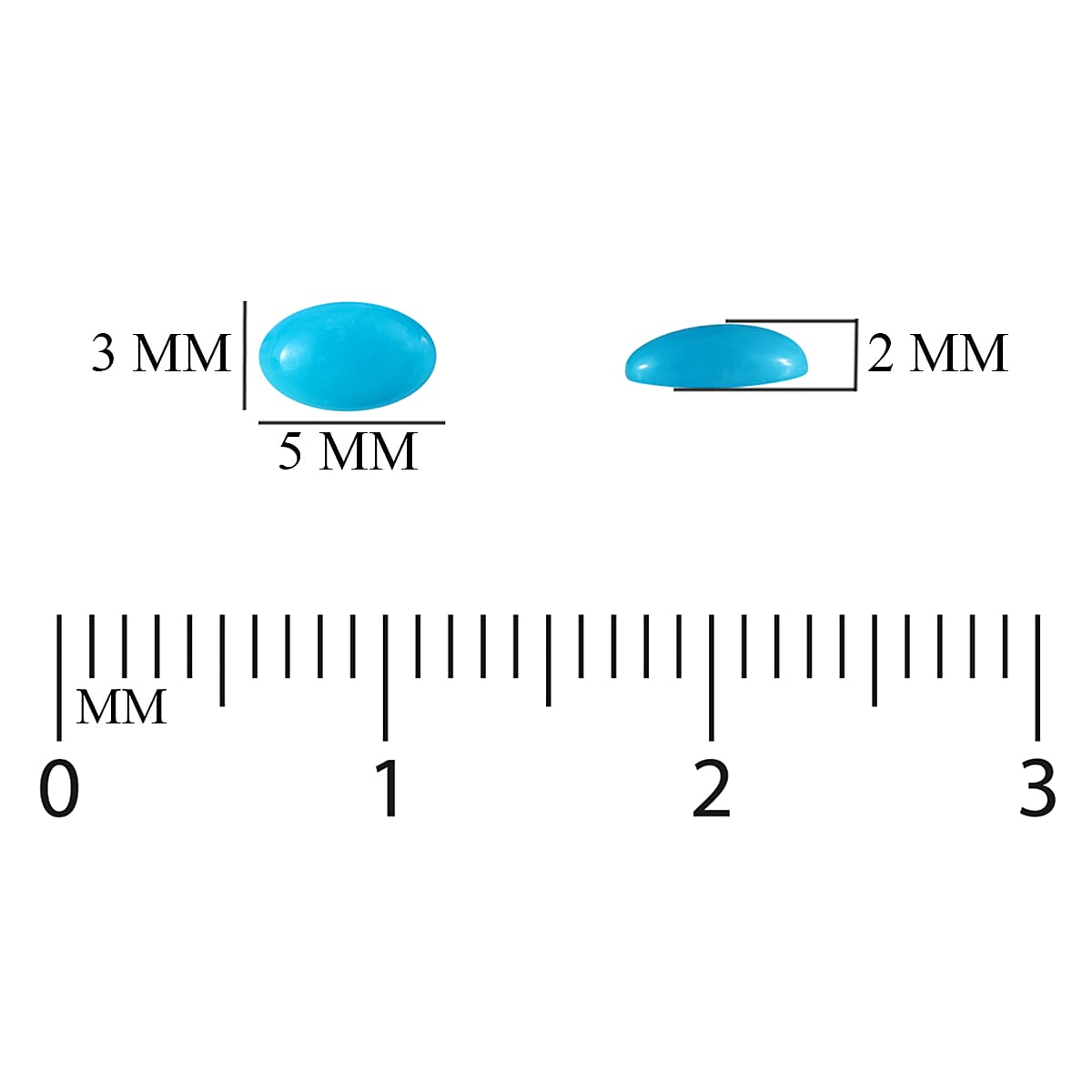 Set of 6 - AAA Arizona Sleeping Beauty Turquoise Oval 5x3 mm 1.09 Ct.