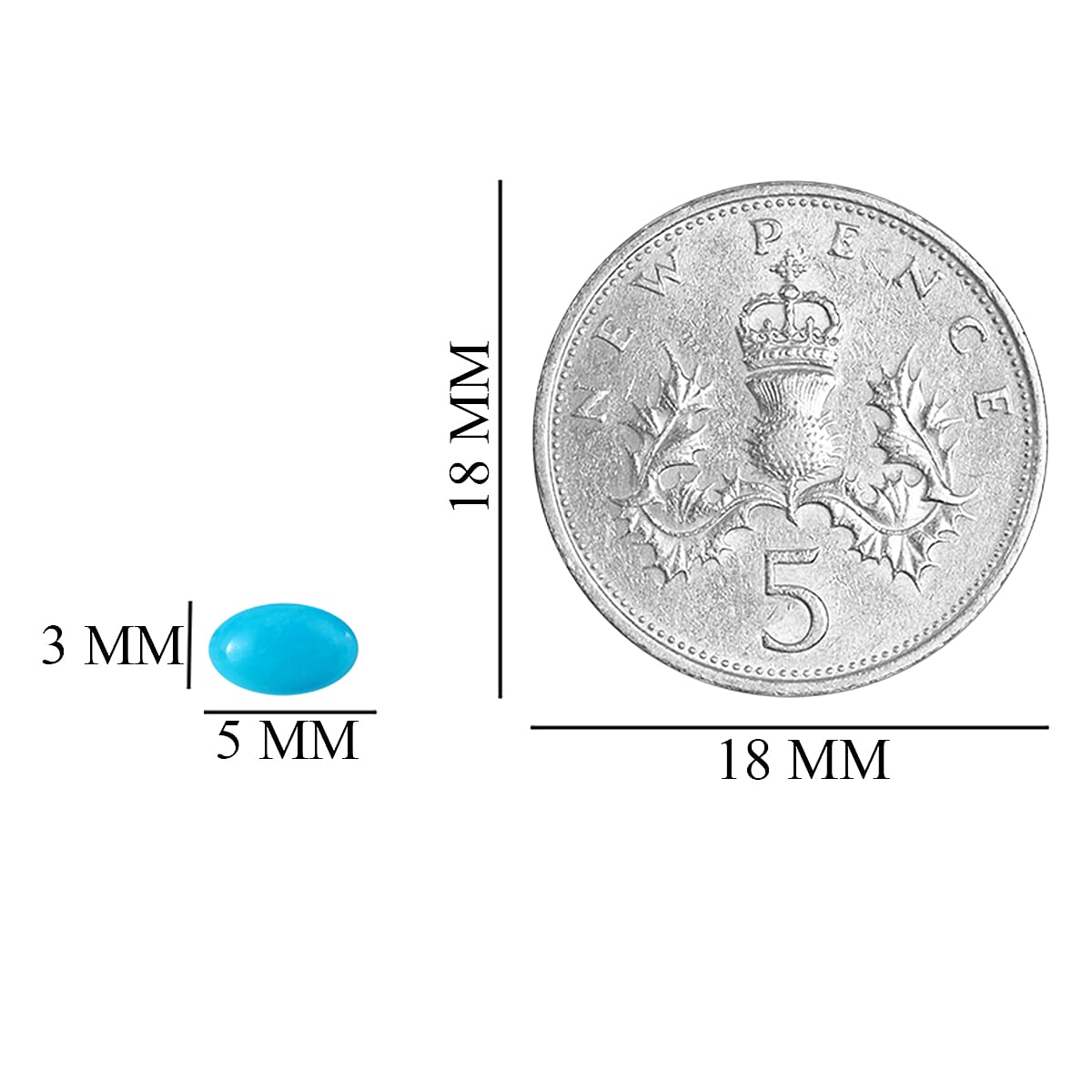 Set of 6 - AAA Arizona Sleeping Beauty Turquoise Oval 5x3 mm 1.09 Ct.