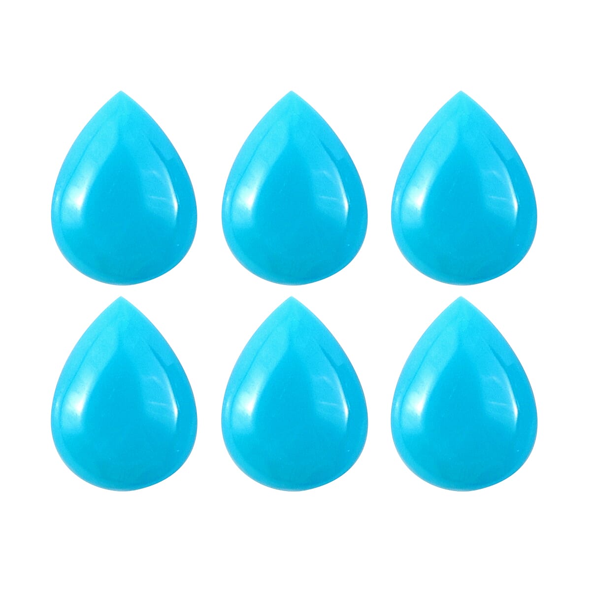 Set of 6 - AAA Arizona Sleeping Beauty Turquoise Pear 4x3 mm 0.87 Ct.