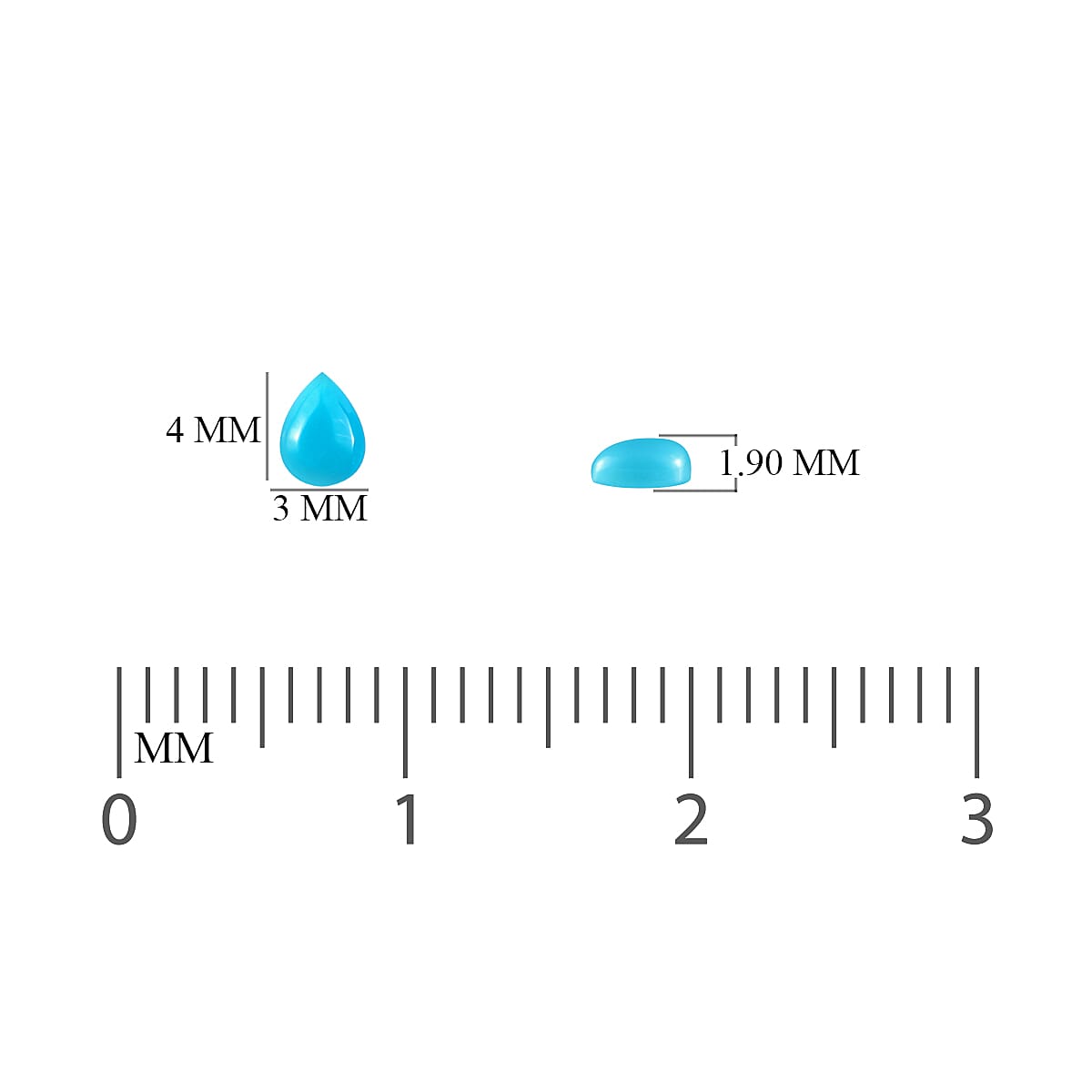 Set of 6 - AAA Arizona Sleeping Beauty Turquoise Pear 4x3 mm 0.87 Ct.