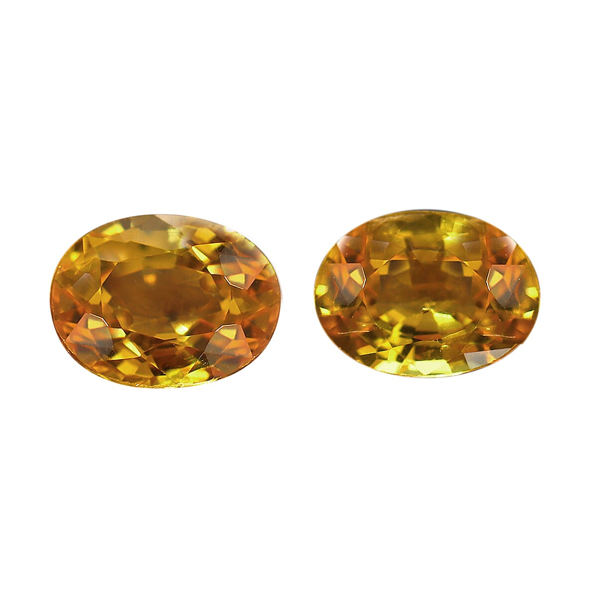 Set of 2 - AA Yellow Sapphire Oval 5x4 mm 0.76 Ct.