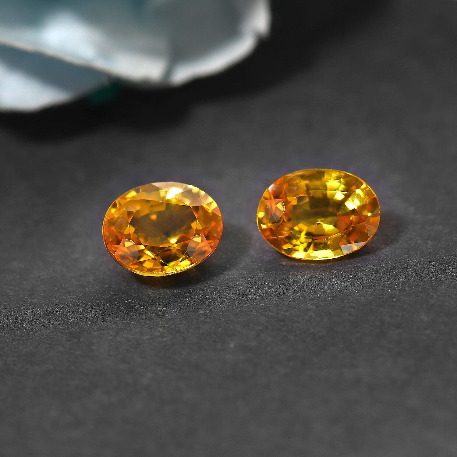 Set of 2 - AA Yellow Sapphire Oval 5x4 mm 0.76 Ct.